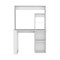 Tuhome Modern Straight Desk, 17.7 in. D X 58.3 in. H, 38.7 in. W X Laminate, White ELB9035 - alternate 2